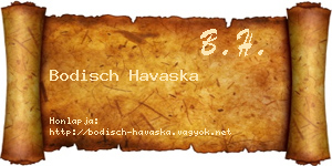 Bodisch Havaska névjegykártya